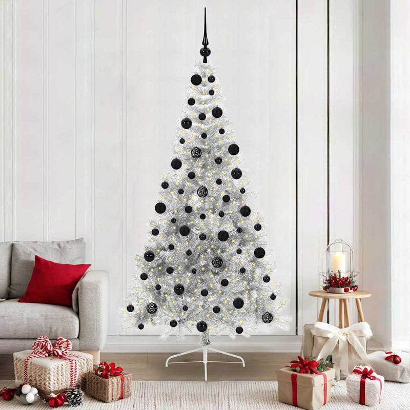 Vidaxx árbol de Navidad artificial preiluminado con 300 LED plateado 210 cm