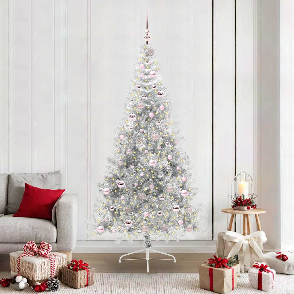 Vidaxx árbol de Navidad artificial preiluminado con 300 LED plateado 210 cm