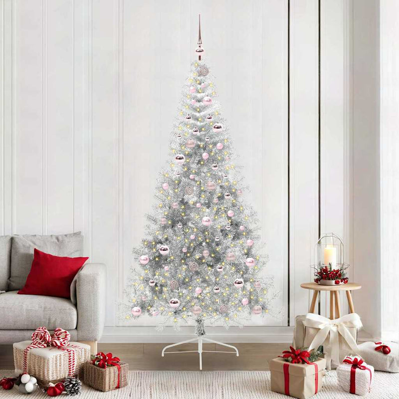Vidaxx árbol de Navidad artificial preiluminado con 300 LED plateado 210 cm