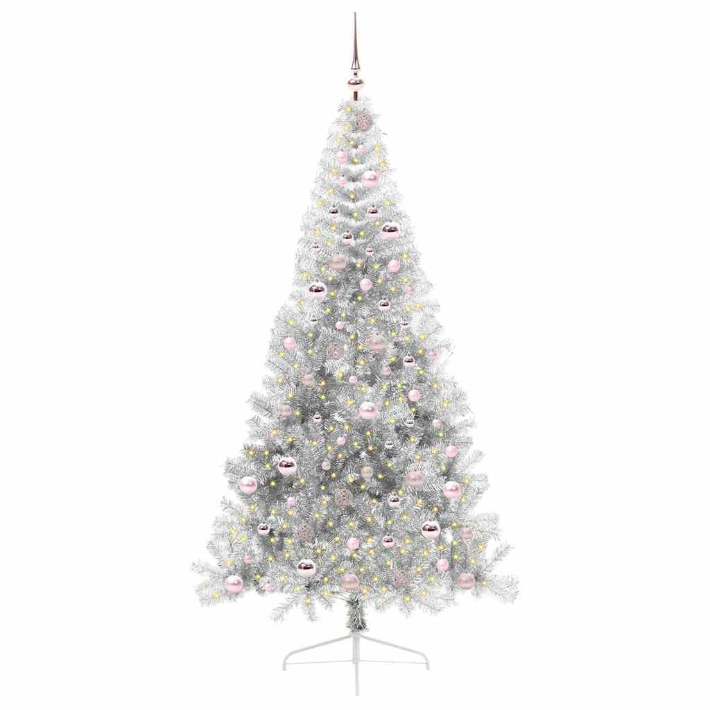 Vidaxx árbol de Navidad artificial preiluminado con 300 LED plateado 210 cm