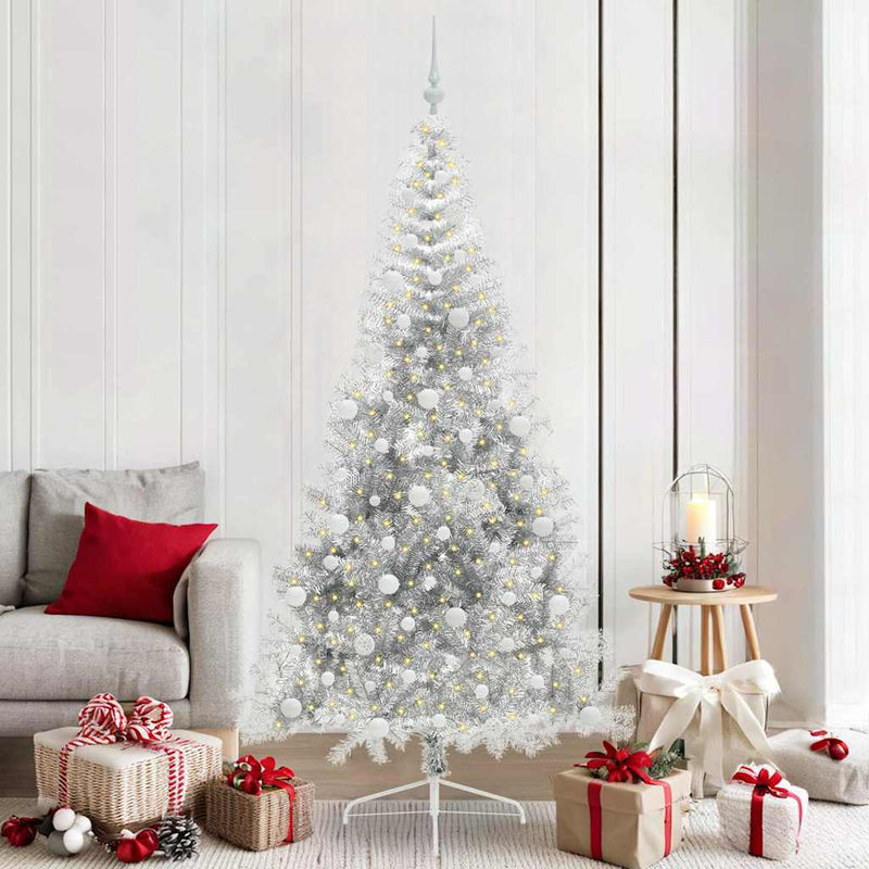 Vidaxx árbol de Navidad artificial preiluminado con 300 LED plateado 210 cm
