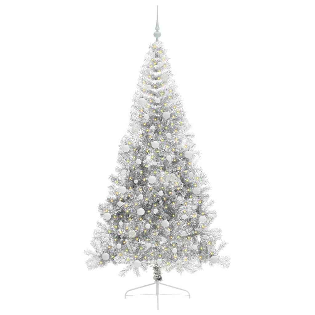 Vidaxx árbol de Navidad artificial preiluminado con 300 LED plateado 210 cm