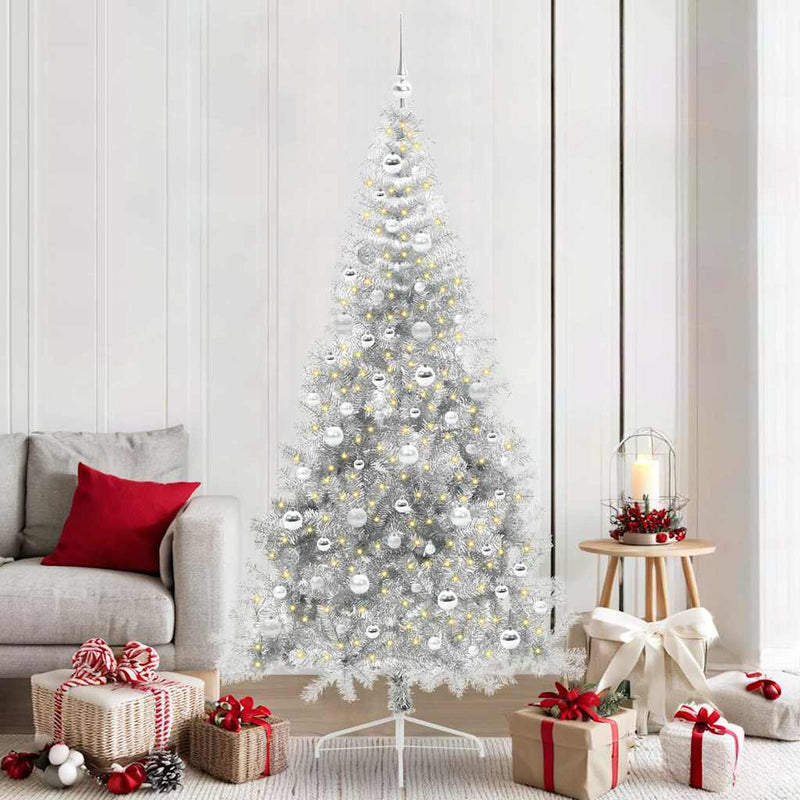 Vidaxx árbol de Navidad artificial preiluminado con 300 LED plateado 210 cm