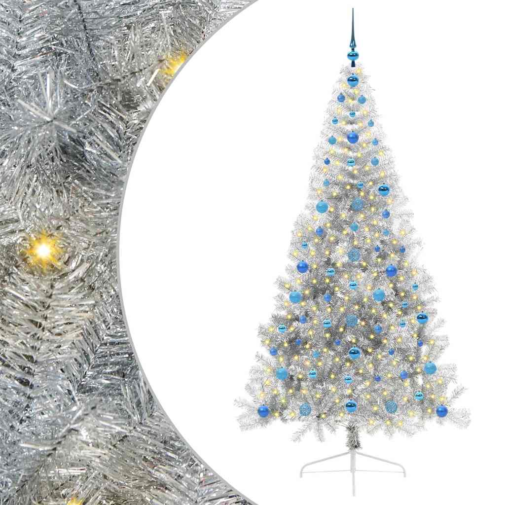Vidaxx árbol de Navidad artificial preiluminado con 300 LED plateado 210 cm