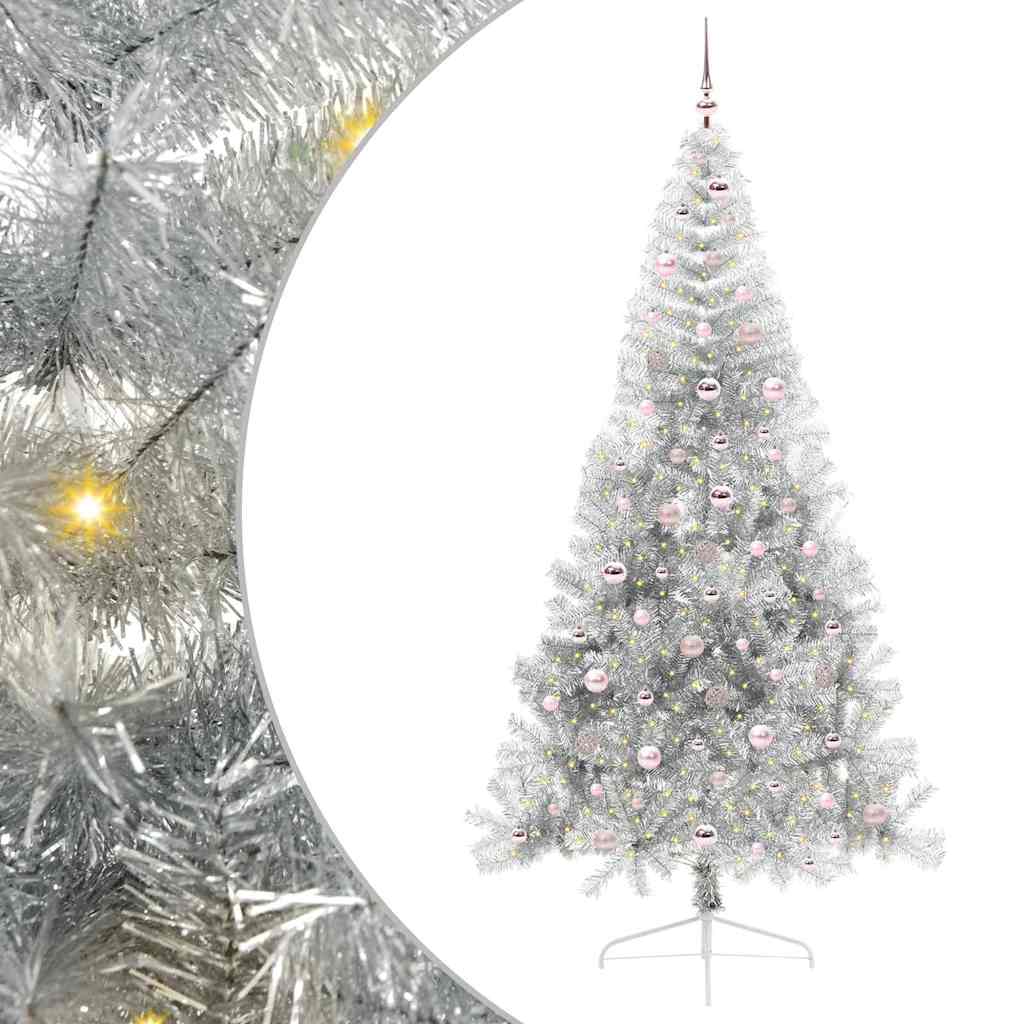 Vidaxx albero di Natale artificiale preilluminato con 300 LED argento tappo da 240 cm