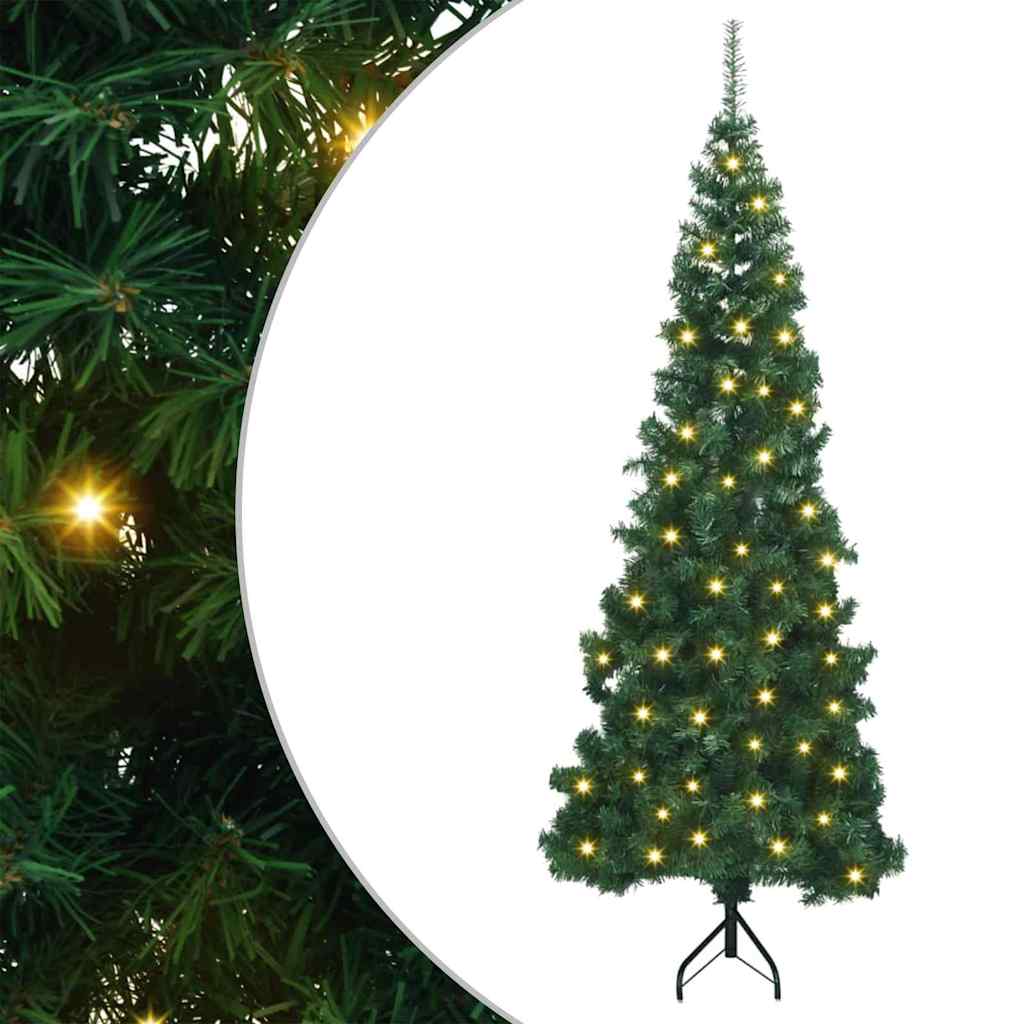 Vidaxx árbol de Navidad artificial de esquina con 300 LED verde 180 cm PVC y metal
