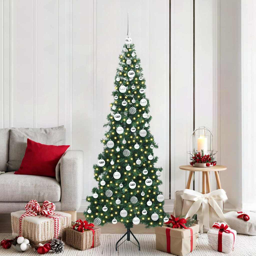 Vidaxx árbol de Navidad artificial de esquina con 300 LED verde 180 cm PVC y metal