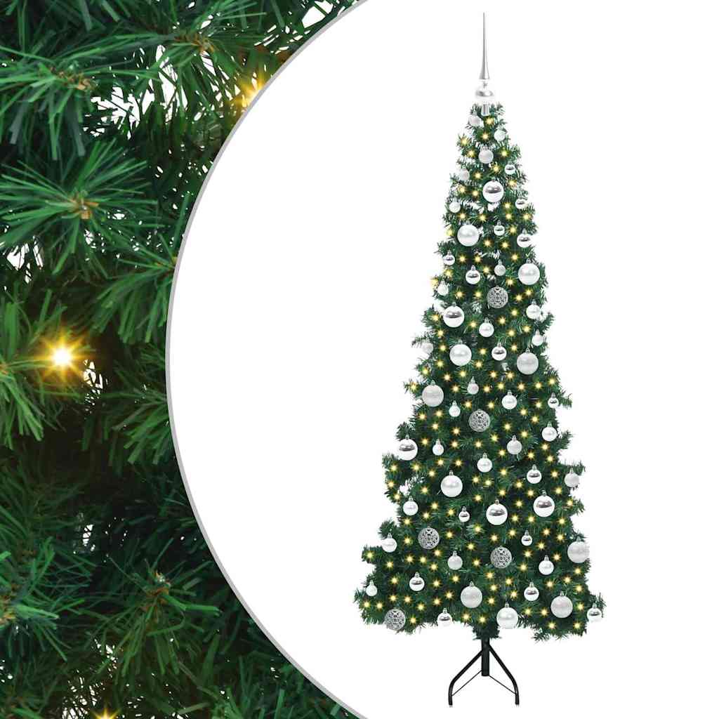 Vidaxx árbol de Navidad artificial de esquina con 300 LED verde 180 cm PVC y metal