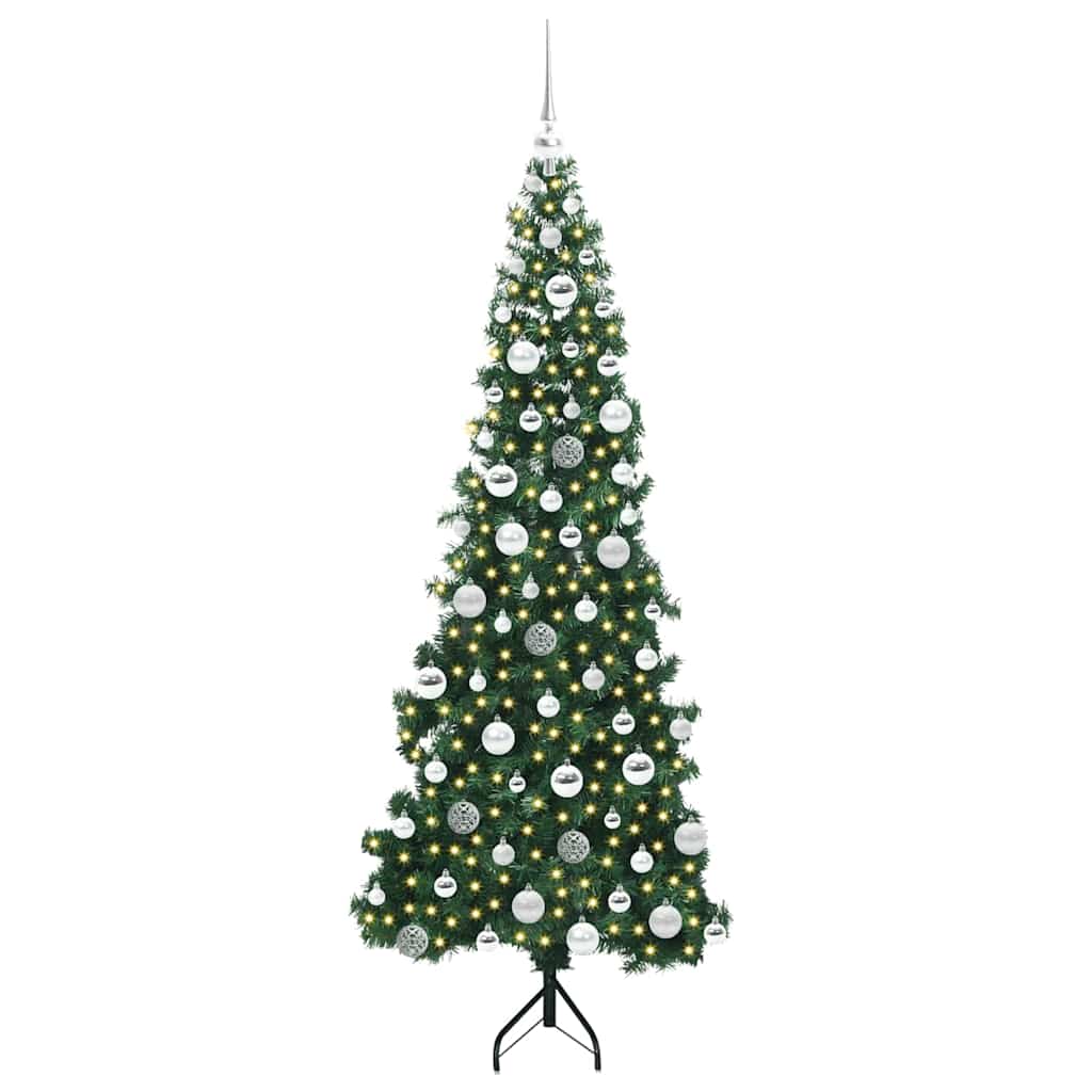 Vidaxx árbol de Navidad artificial de esquina con 300 LED verde 180 cm PVC y metal