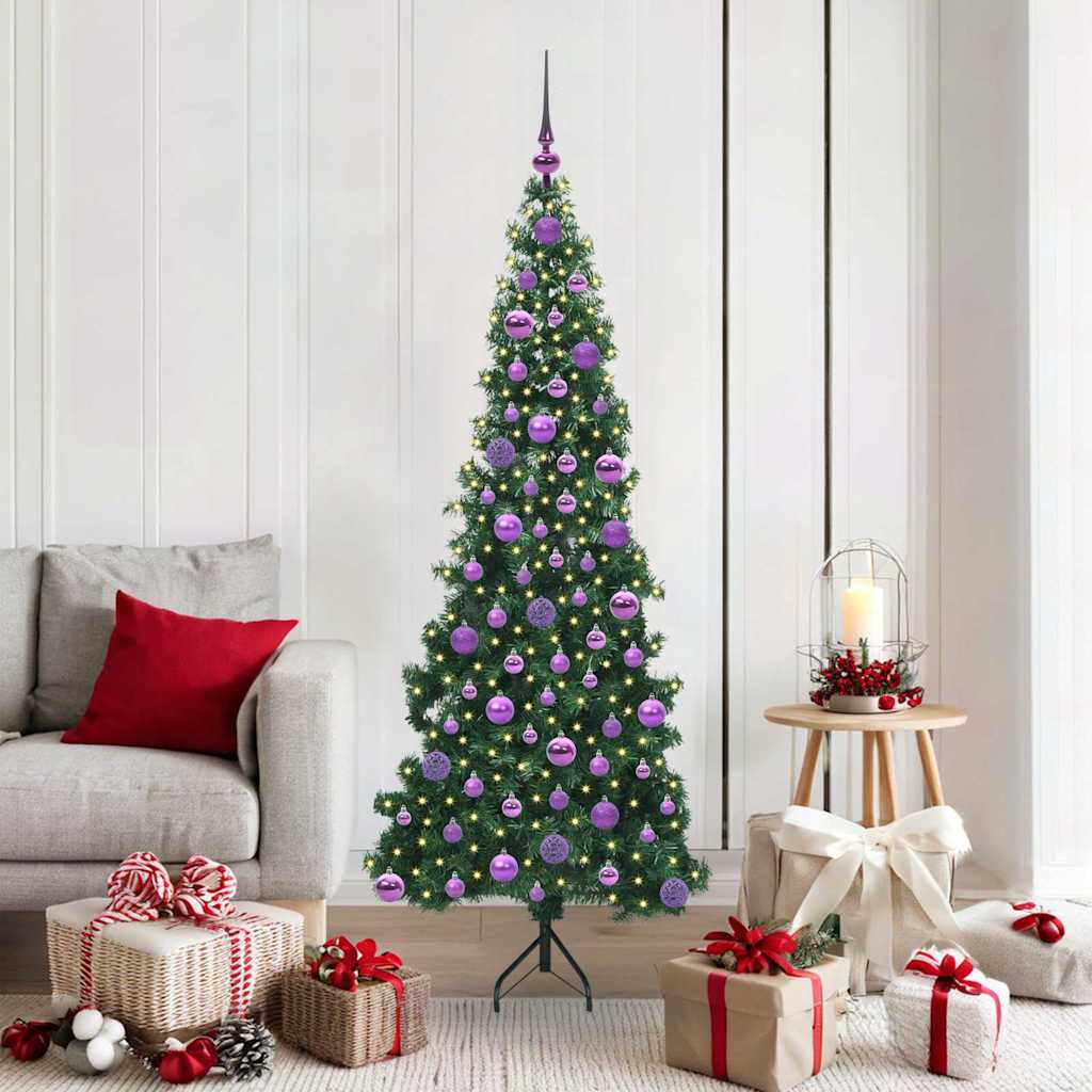 Vidaxx árbol de Navidad artificial de esquina con 300 LED verde 180 cm PVC y metal