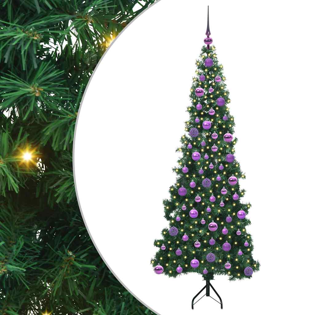 Vidaxx árbol de Navidad artificial de esquina con 300 LED verde 180 cm PVC y metal