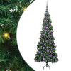 Albero di Natale artificiale angolare Vidaxx con 300 LED verdi 180 cm in PVC e metallo