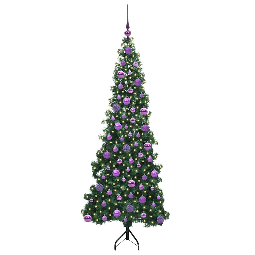 Vidaxx árbol de Navidad artificial de esquina con 300 LED verde 180 cm PVC y metal