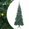 Albero di Natale artificiale angolare Vidaxx con 300 LED verdi 180 cm in PVC e metallo
