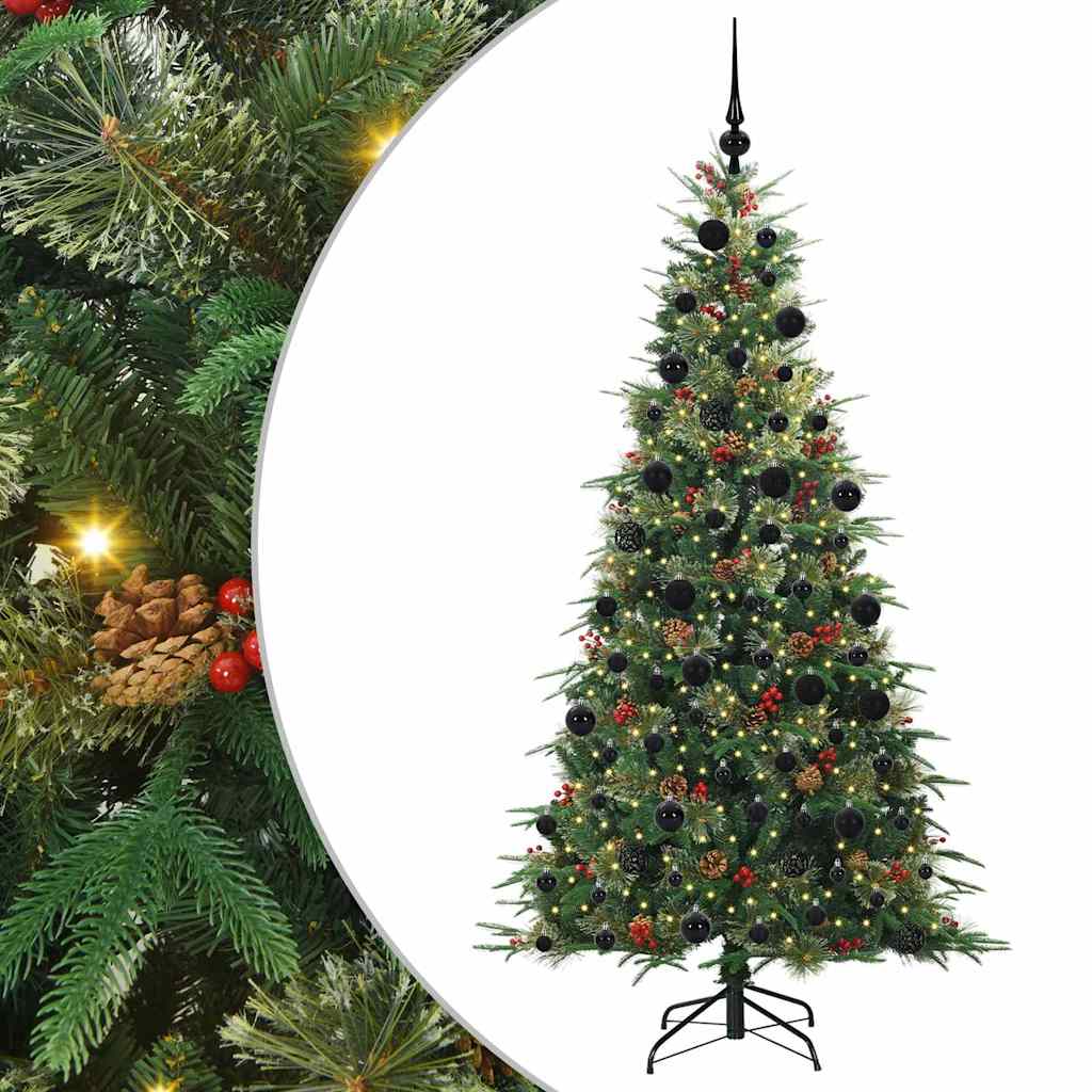 Vidaxx albero di Natale artificiale pieghevole verde 210 cm PE e PVC