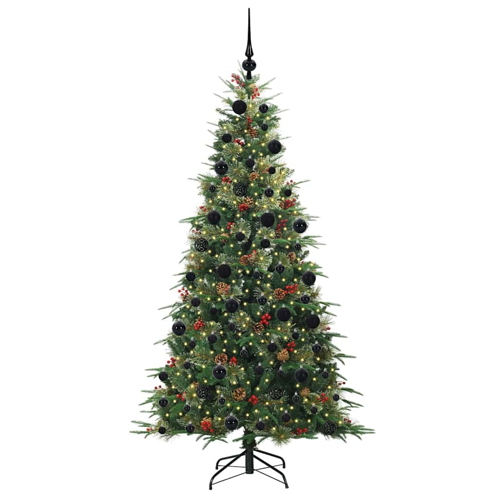 Vidaxx albero di Natale artificiale pieghevole verde 210 cm PE e PVC