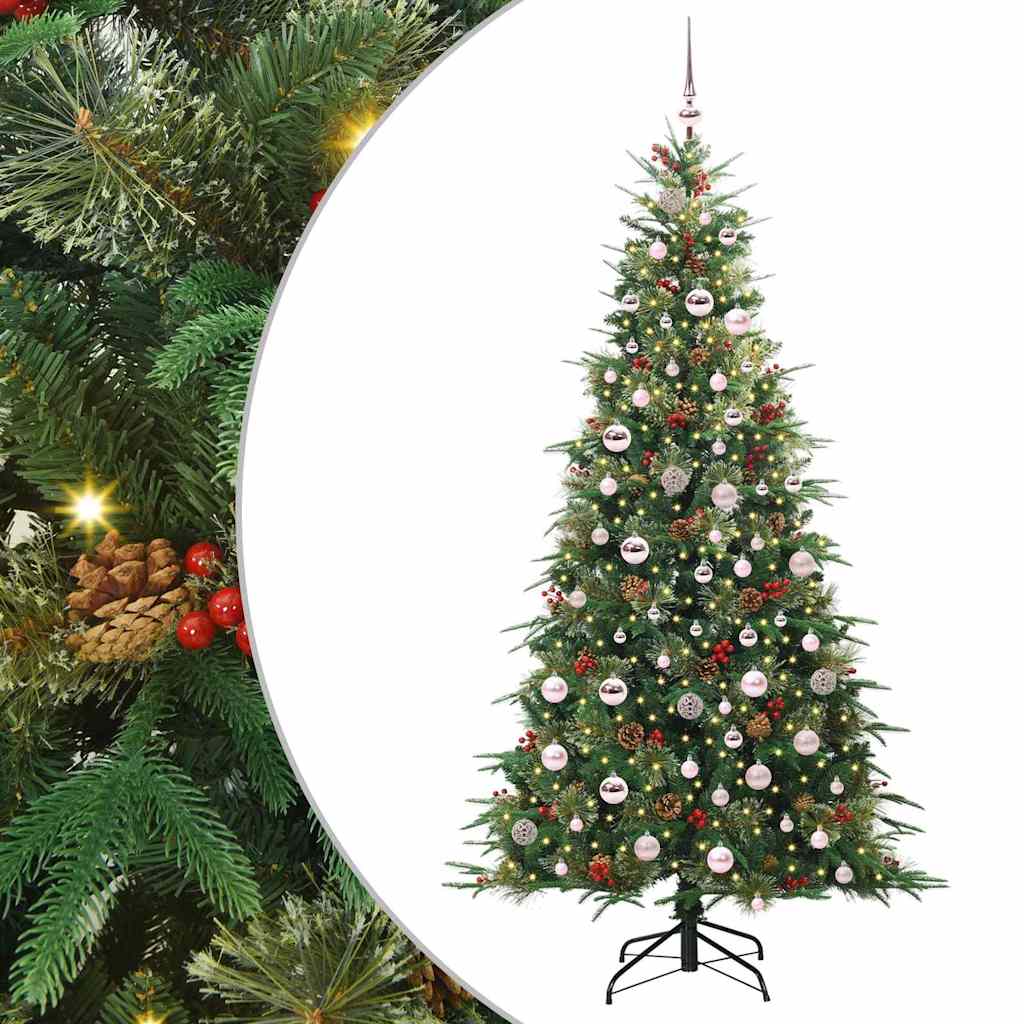 Vidaxl kunstmatige inklapbare kerstboom groen 210 cm pe en pvc
