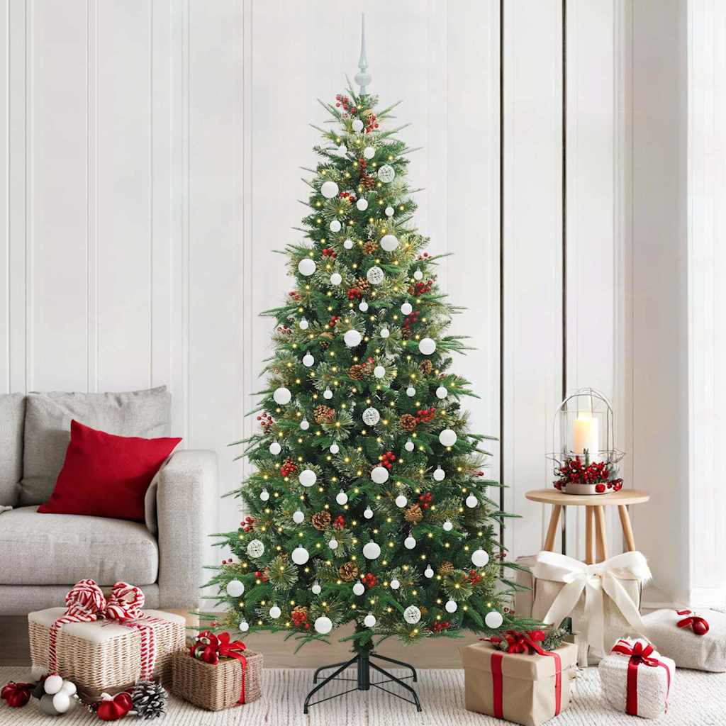 Vidaxx albero di Natale artificiale pieghevole verde 210 cm PE e PVC