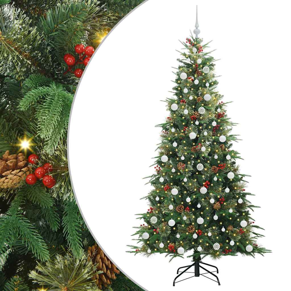 Vidaxx albero di Natale artificiale pieghevole verde 210 cm PE e PVC