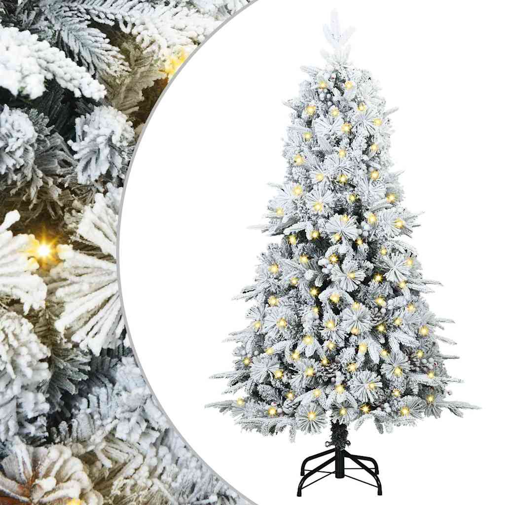 Vidaxx albero di Natale pieghevole artificiale bianco 150 cm PE e PVC