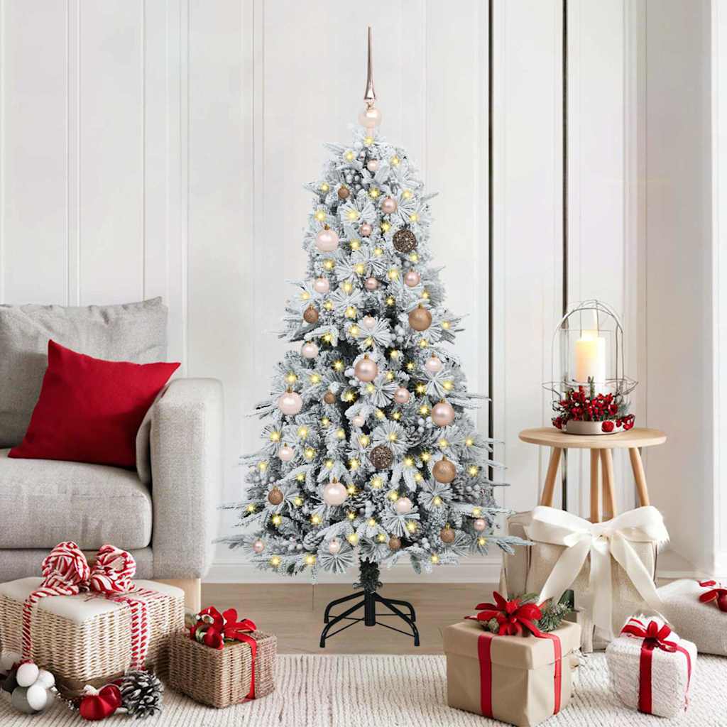 Vidaxx albero di Natale pieghevole artificiale bianco 150 cm PE e PVC