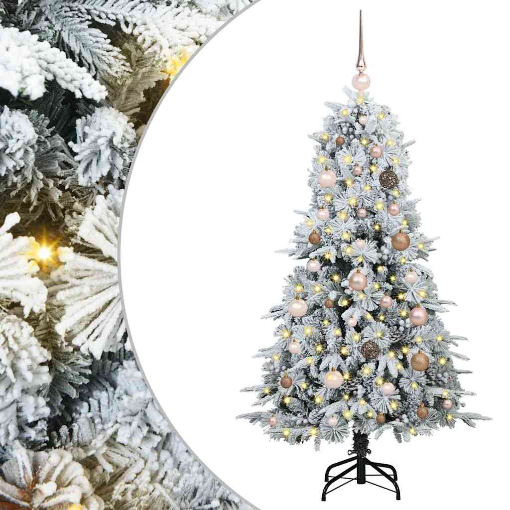 Vidaxx albero di Natale pieghevole artificiale bianco 150 cm PE e PVC