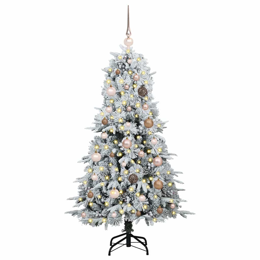 Vidaxx albero di Natale pieghevole artificiale bianco 150 cm PE e PVC