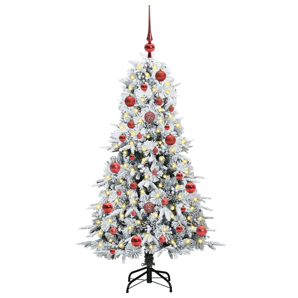 Vidaxl kunstmatige inklapbare kerstboom wit 150 cm pe en pvc