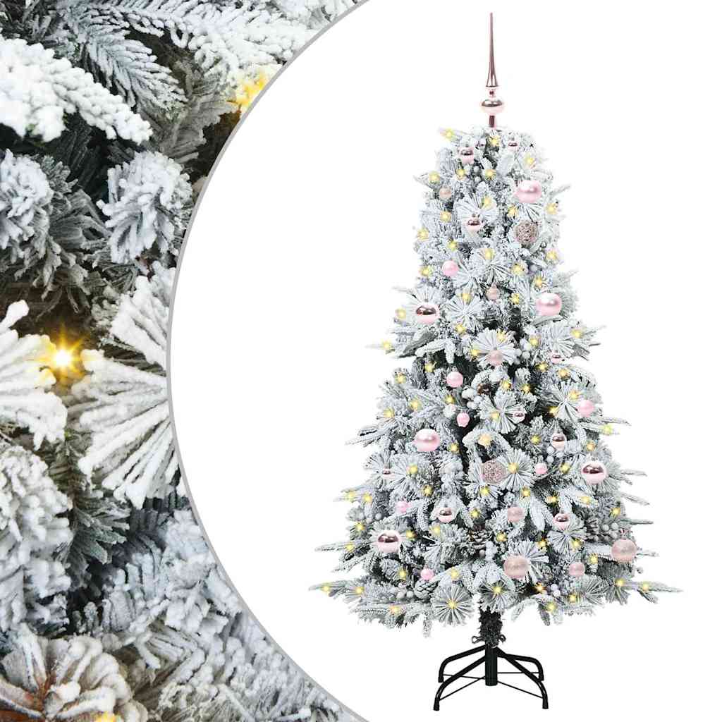Vidaxl kunstmatige inklapbare kerstboom wit 150 cm pe en pvc