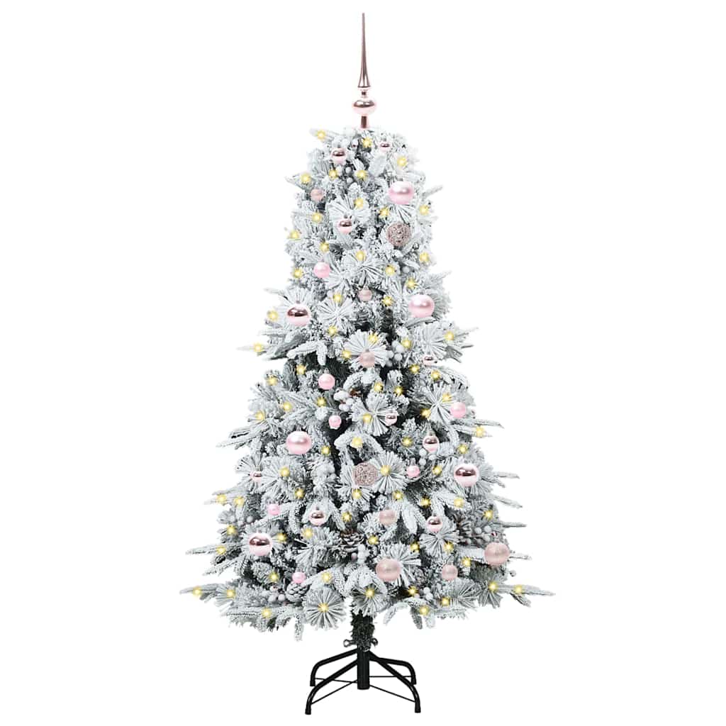 Vidaxl kunstmatige inklapbare kerstboom wit 150 cm pe en pvc