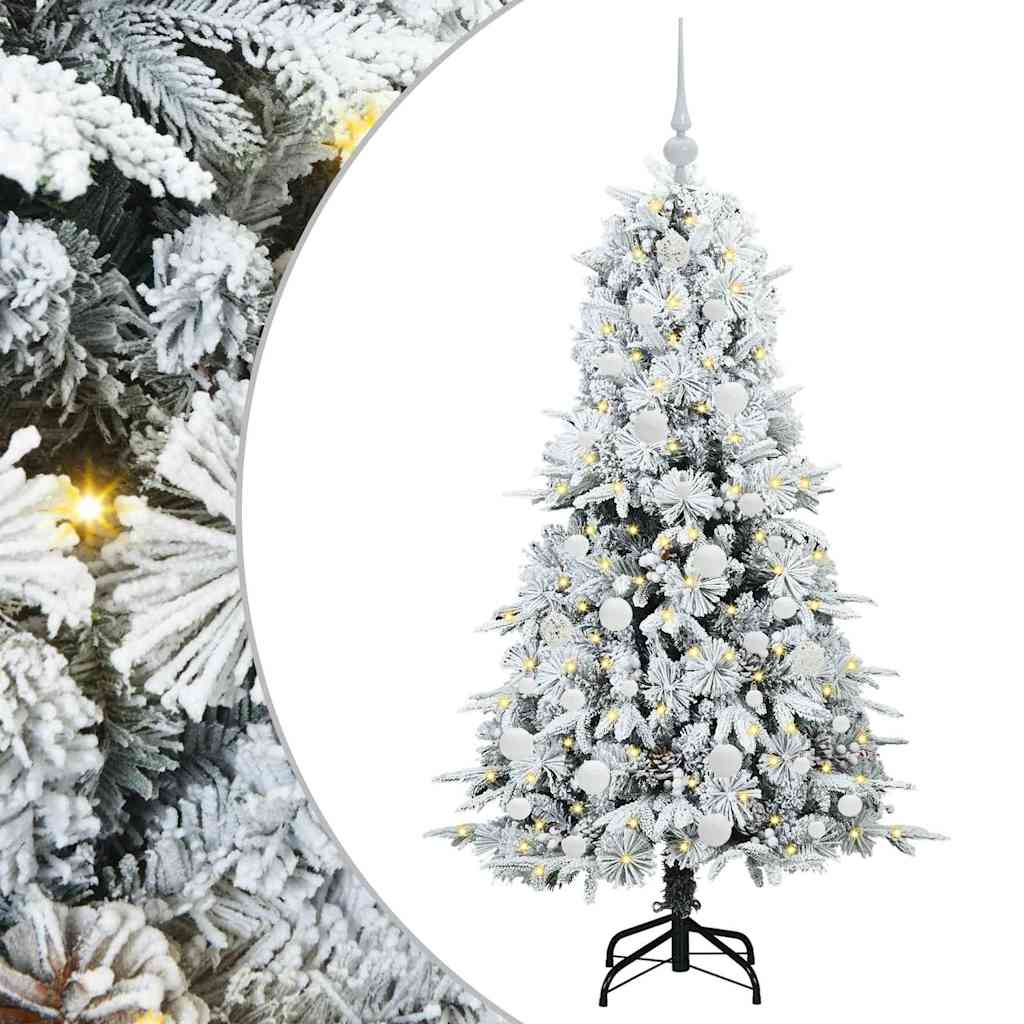 Vidaxx albero di Natale artificiale pieghevole bianco 150 cm PE e PVC