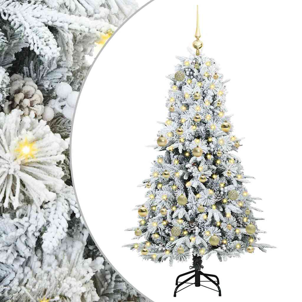 Vidaxx árbol de Navidad artificial plegable blanco 150 cm PE y PVC