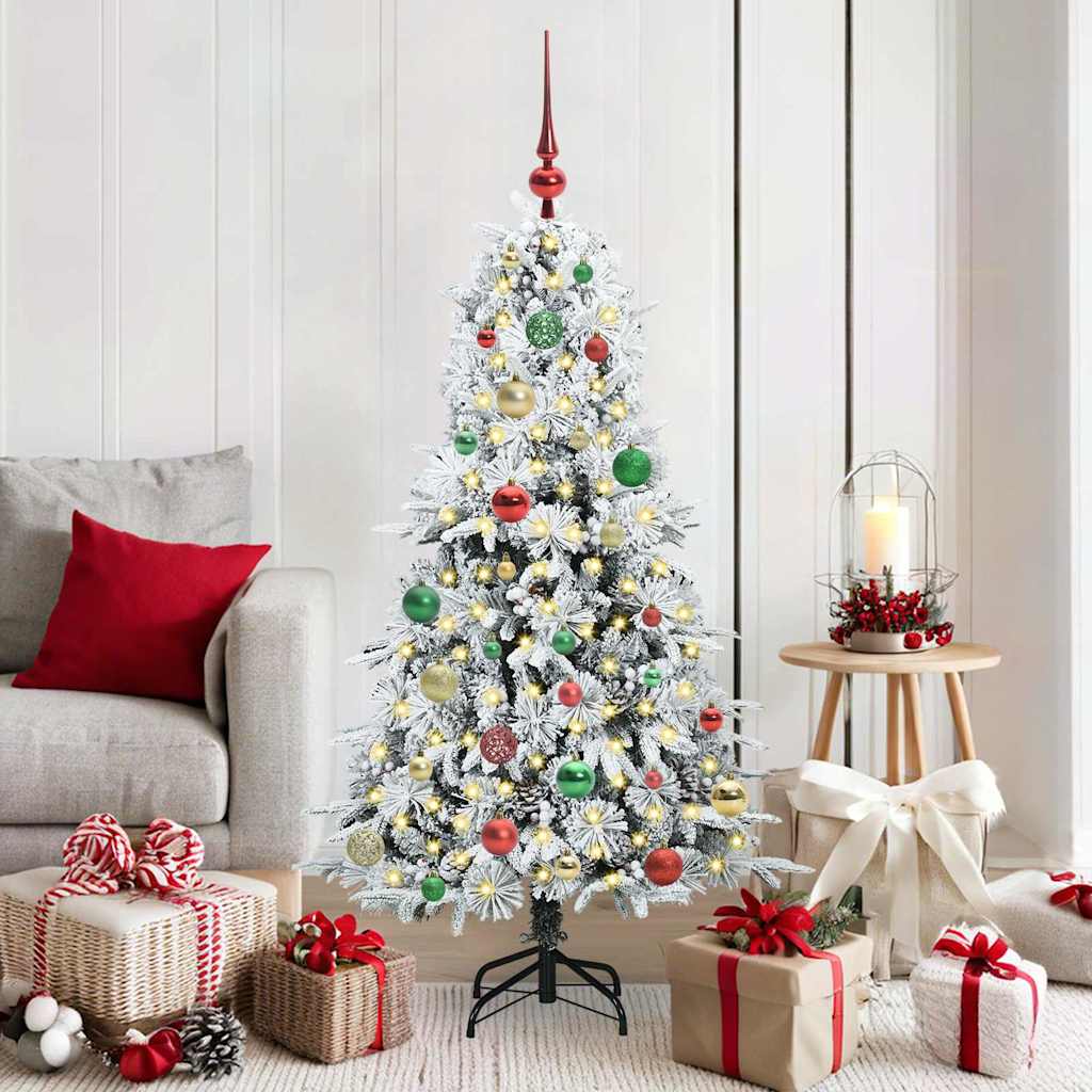 Vidaxl kunstmatige inklapbare kerstboom wit 150 cm pe en pvc