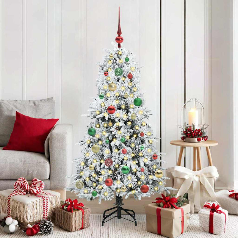 Vidaxl kunstmatige inklapbare kerstboom wit 150 cm pe en pvc