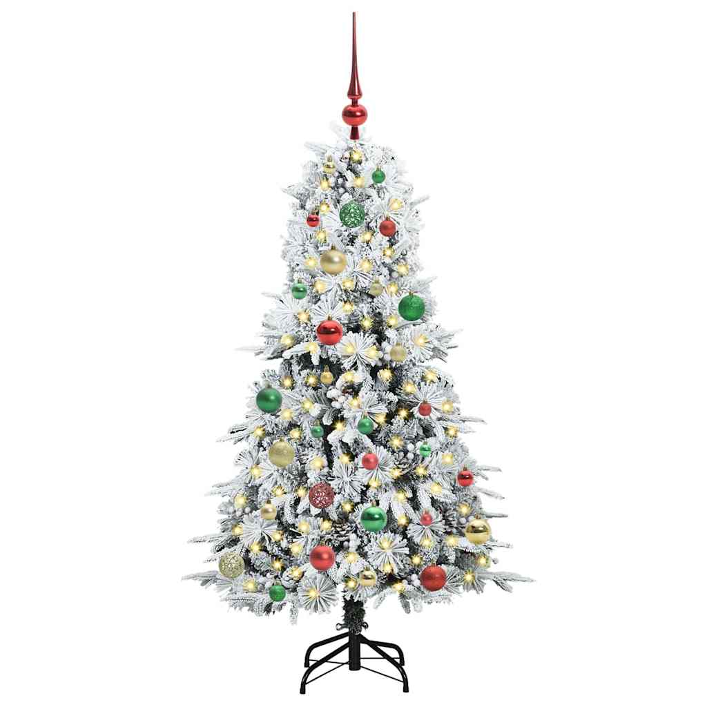 Vidaxl kunstmatige inklapbare kerstboom wit 150 cm pe en pvc