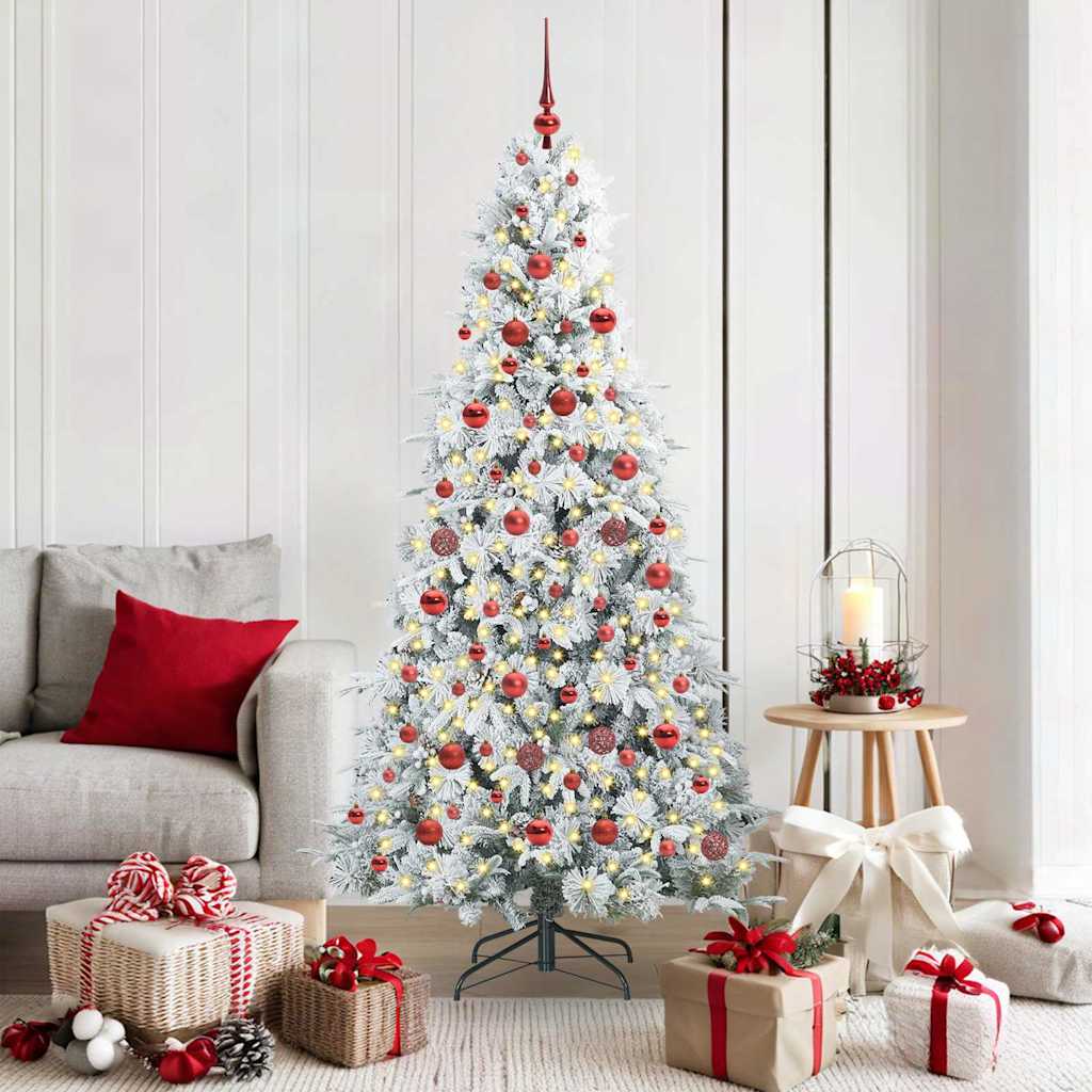 Vidaxx albero di Natale artificiale pieghevole bianco 180 cm PE e PVC