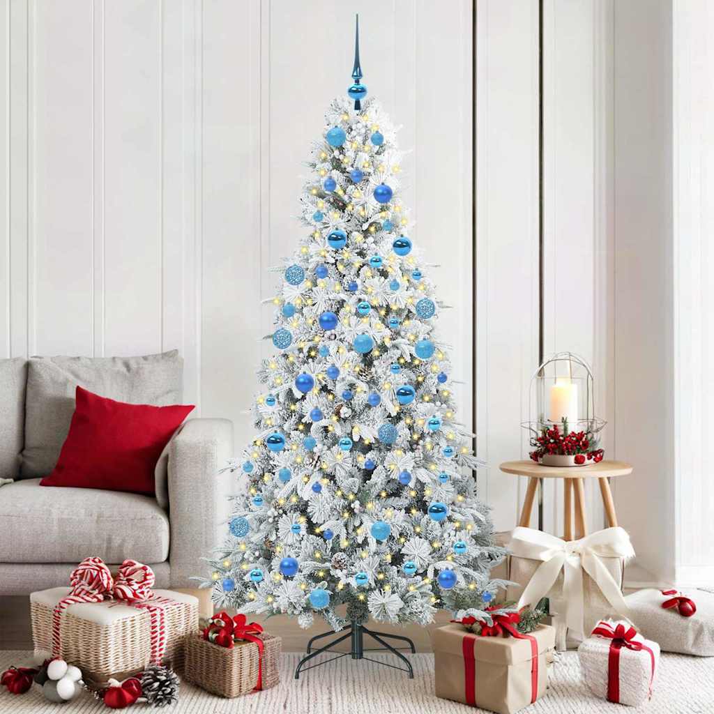 Vidaxx árbol de Navidad artificial plegable blanco 180 cm PE y PVC