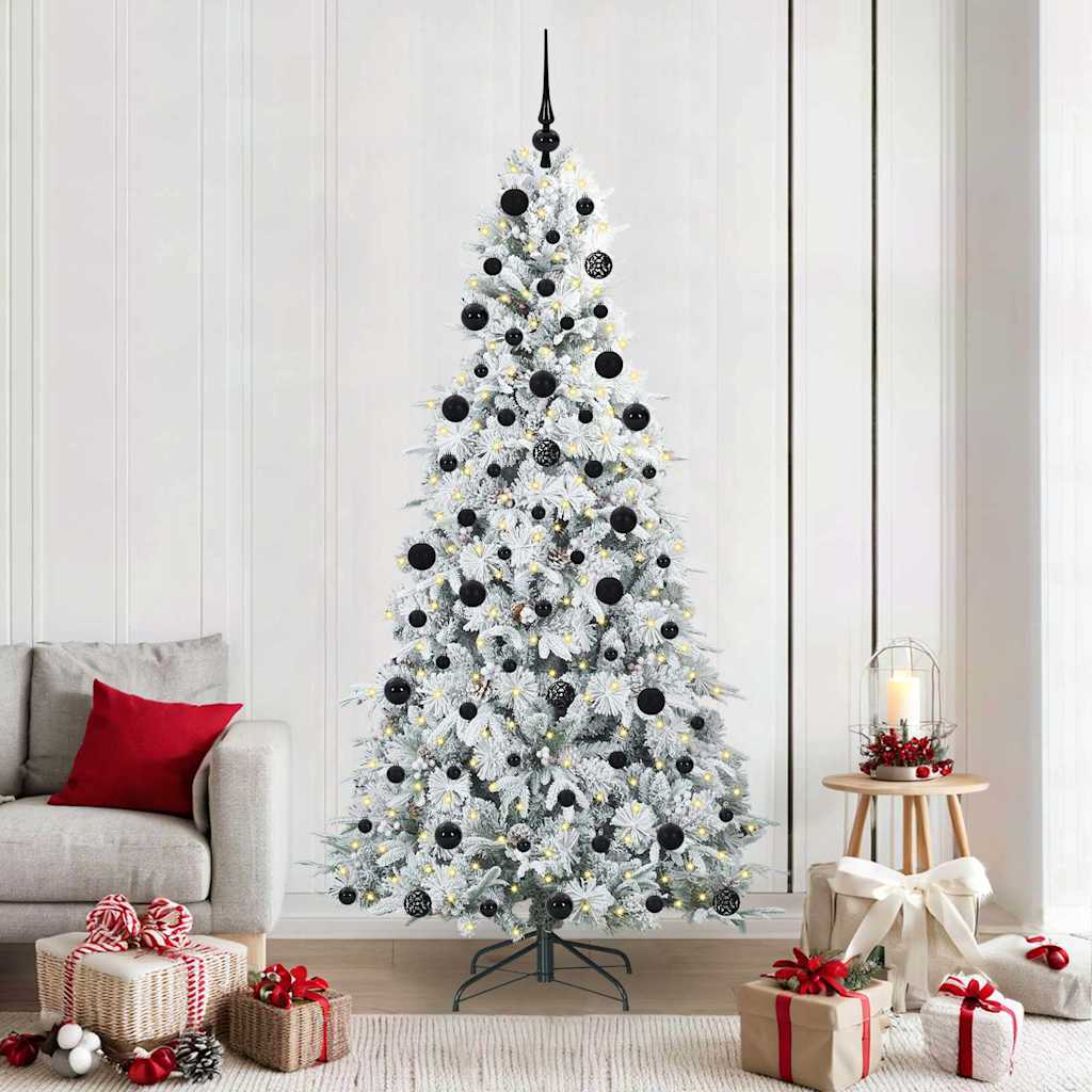 Albero di Natale pieghevole artificiale Vidaxx bianco 210 cm PE e PVC
