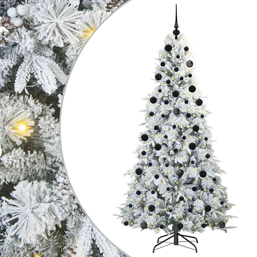 Albero di Natale pieghevole artificiale Vidaxx bianco 210 cm PE e PVC
