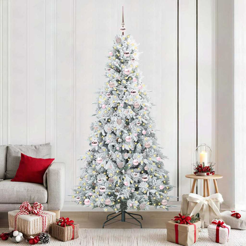 Vidaxx árbol de Navidad artificial plegable blanco 210 cm PE y PVC