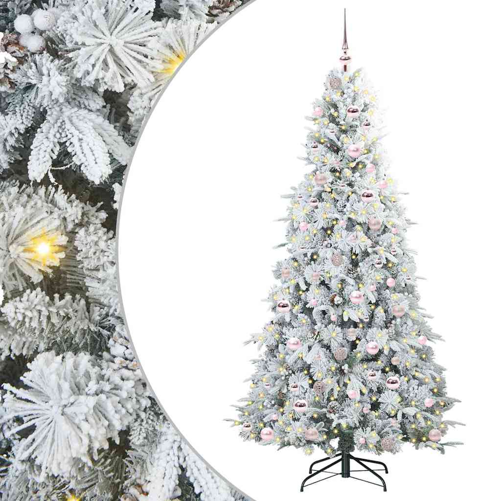 Albero di Natale pieghevole artificiale Vidaxx bianco 210 cm PE e PVC