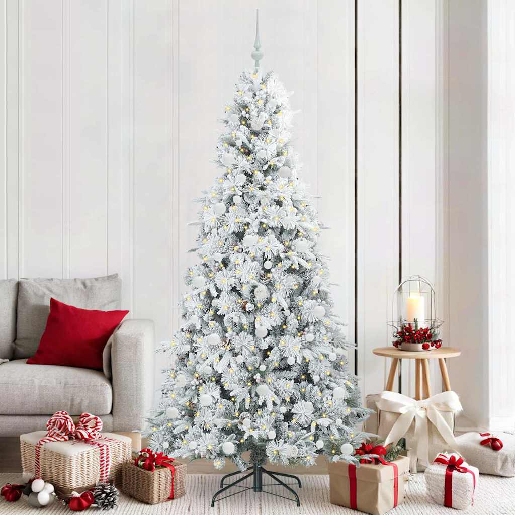 Vidaxx árbol de Navidad artificial plegable blanco 210 cm PE y PVC