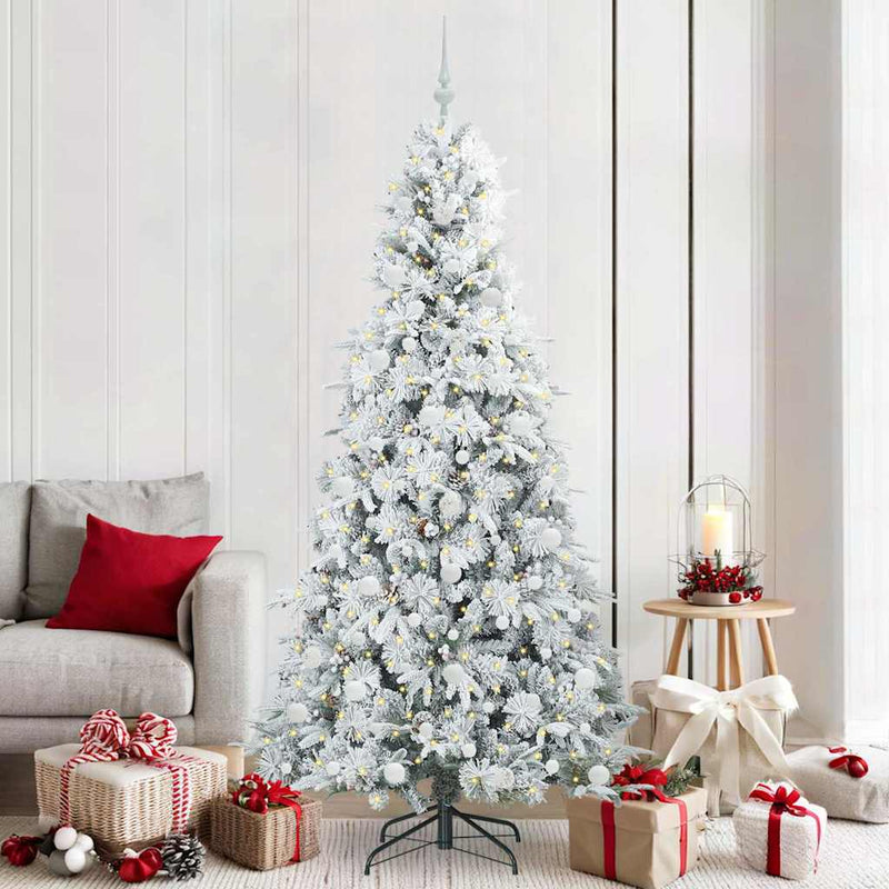 Albero di Natale pieghevole artificiale Vidaxx bianco 210 cm PE e PVC
