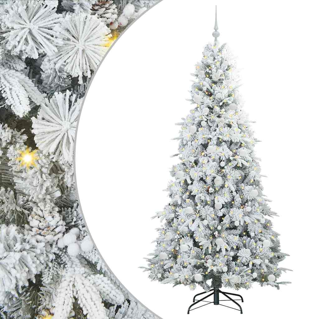 Vidaxx árbol de Navidad artificial plegable blanco 210 cm PE y PVC