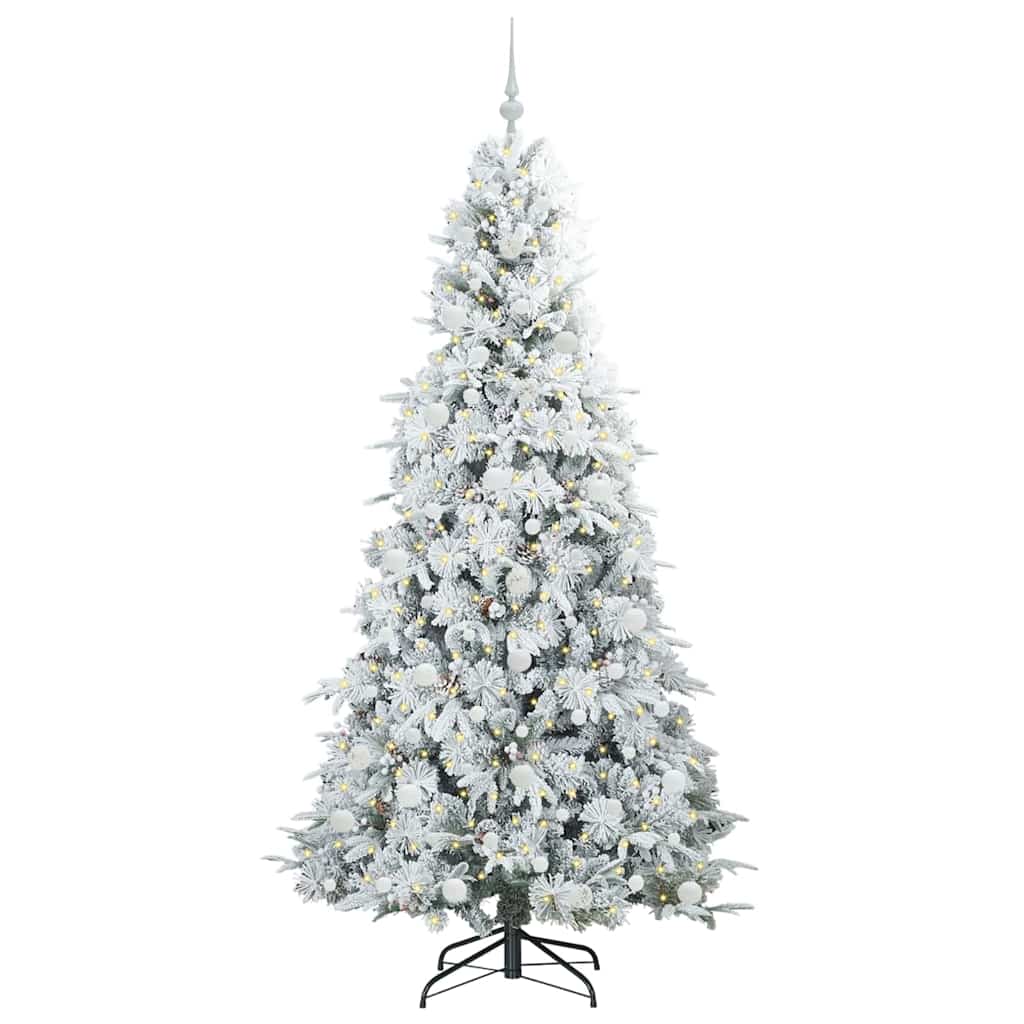 Vidaxl kunstmatige inklapbare kerstboom wit 210 cm pe en pvc