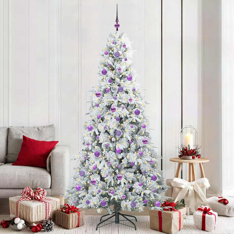 Vidaxx árbol de Navidad artificial plegable blanco 210 cm PE y PVC