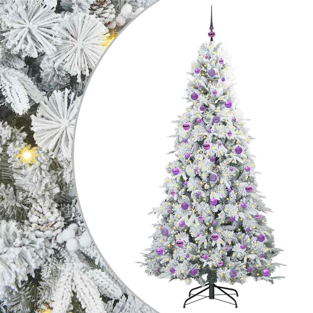 Vidaxx árbol de Navidad artificial plegable blanco 210 cm PE y PVC
