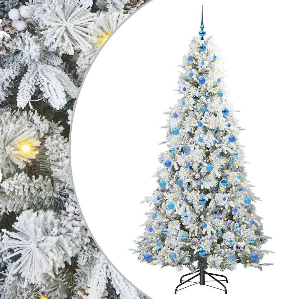 Vidaxx árbol de Navidad artificial plegable blanco 210 cm PE y PVC