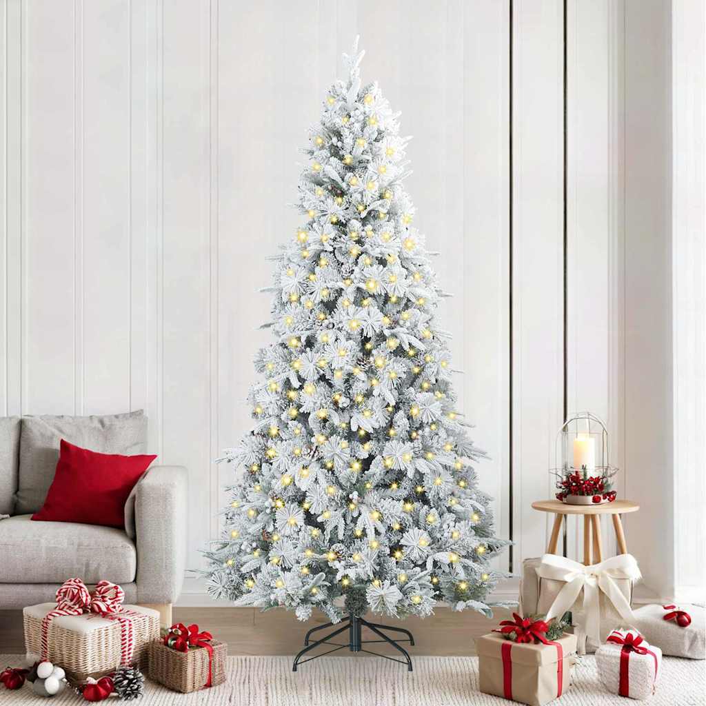 Vidaxx albero di Natale artificiale pieghevole bianco 240 cm PE e PVC