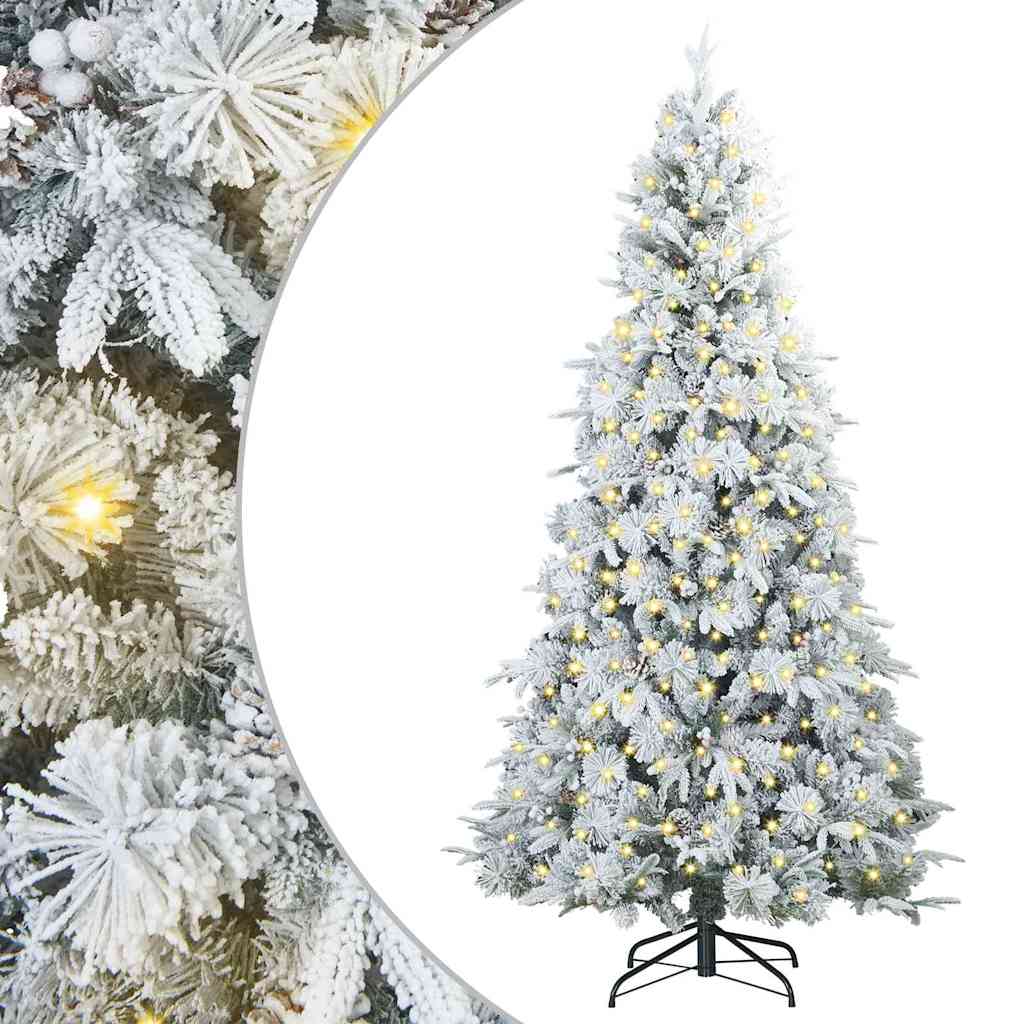 Vidaxx albero di Natale artificiale pieghevole bianco 240 cm PE e PVC